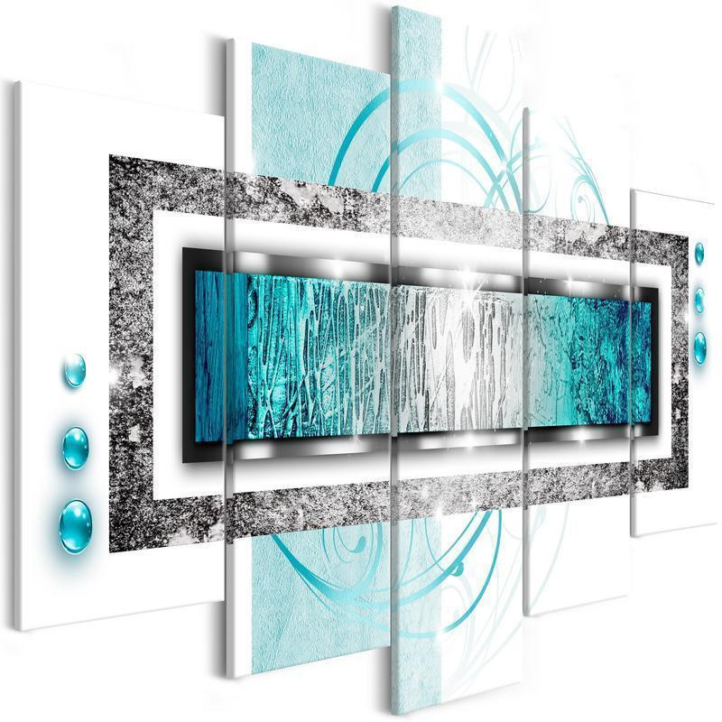 92,90 € Canvas Print - Turquoise blizzard (5 Parts) Wide