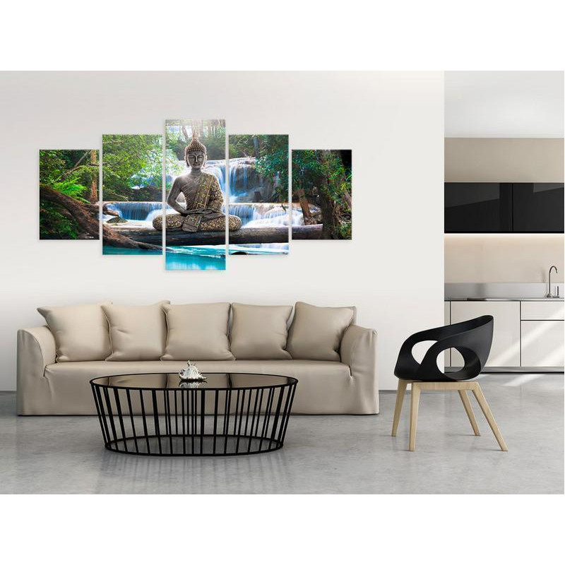 70,90 € Canvas Print - Buddha and waterfall