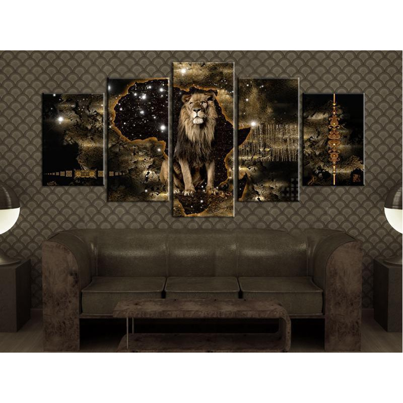 70,90 € Canvas Print - Golden Lion (5 Parts) Wide