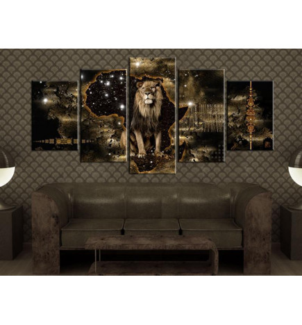 70,90 € Canvas Print - Golden Lion (5 Parts) Wide