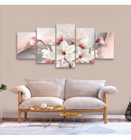 Schilderij - Magnolia in Bloom (5 Parts) Wide