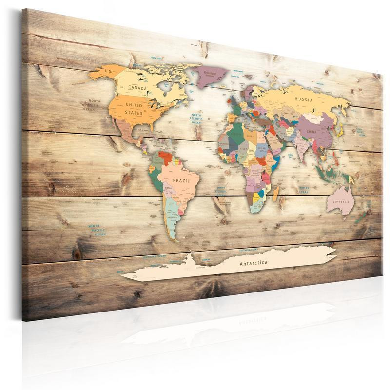 31,90 € Leinwandbild - World Map: Colourful Continents
