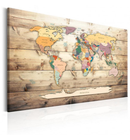 Canvas Print - World Map: Colourful Continents