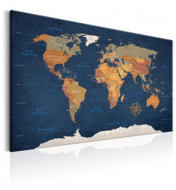 Canvas Print - World Map: Ink Oceans