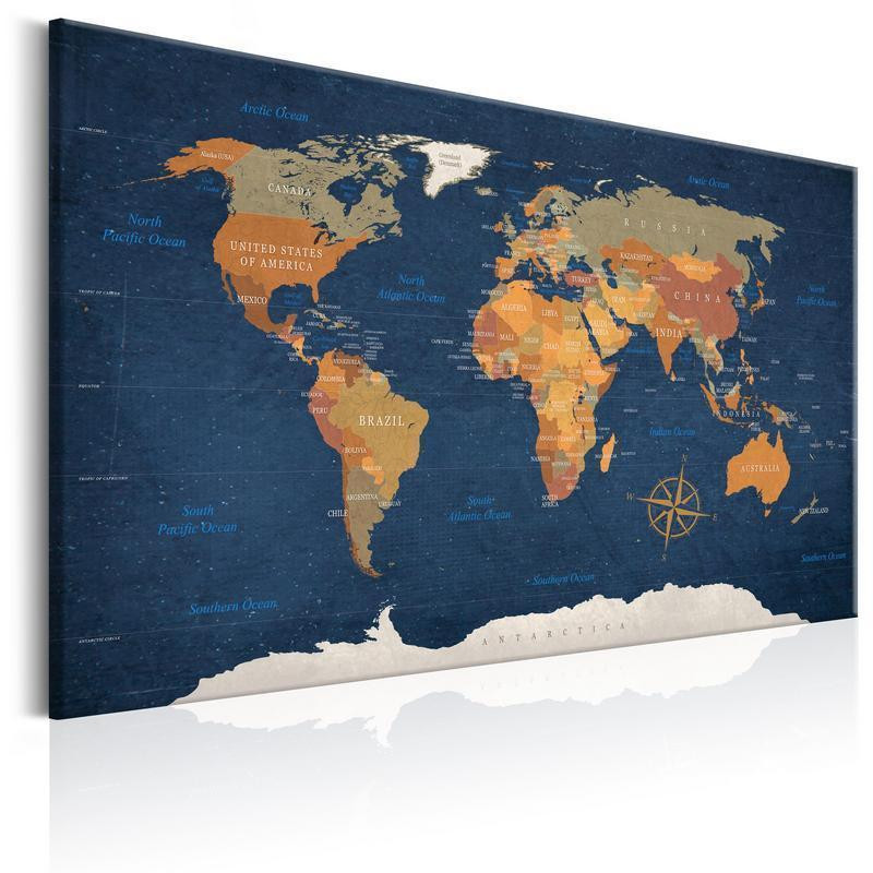 31,90 € Taulu - World Map: Ink Oceans