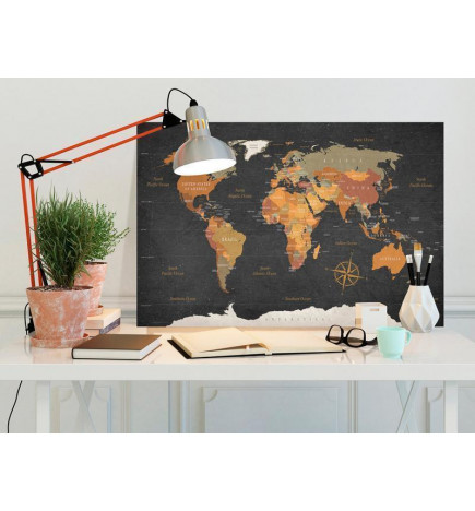 31,90 € Canvas Print - World Map: Secrets of the Earth