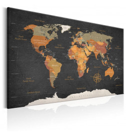 Canvas Print - World Map: Secrets of the Earth