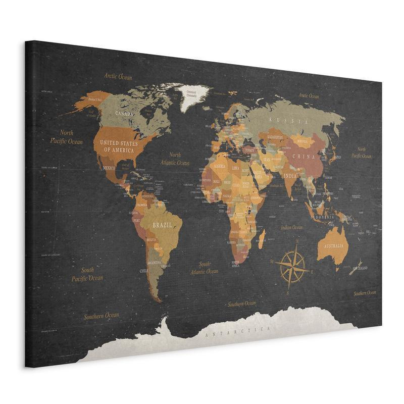 31,90 € Leinwandbild - World Map: Secrets of the Earth