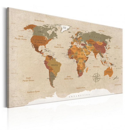 Glezna - World Map: Beige Chic