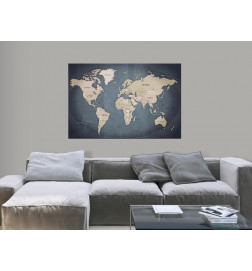 Leinwandbild - World Map: Shades of Grey