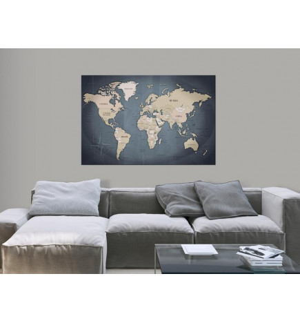 Cuadro - World Map: Shades of Grey