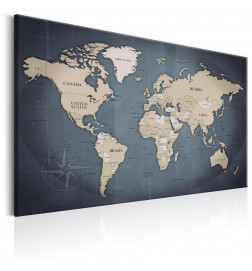 Leinwandbild - World Map: Shades of Grey