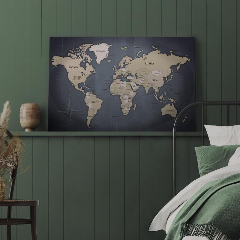 31,90 € Tablou - World Map: Shades of Grey