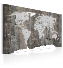 Canvas Print - World Map: Wooden World