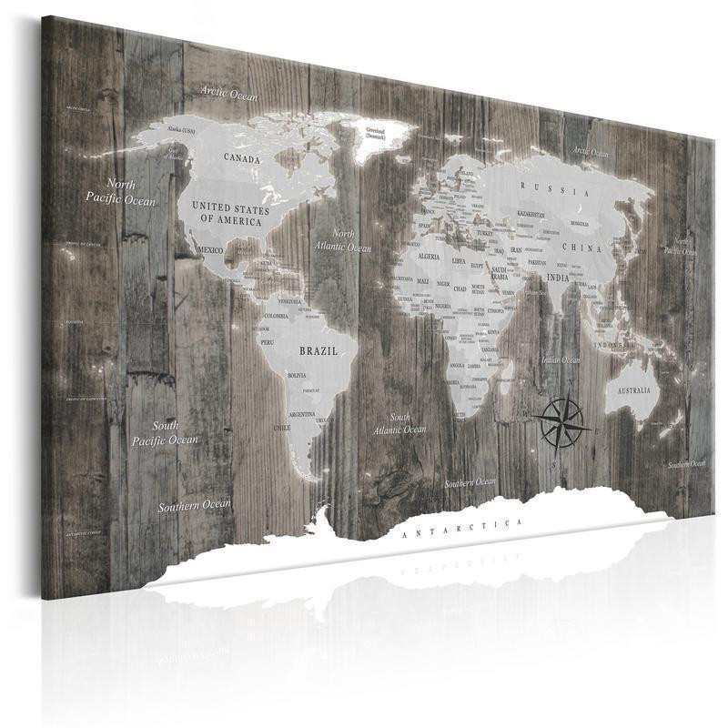 31,90 € Paveikslas - World Map: Wooden World