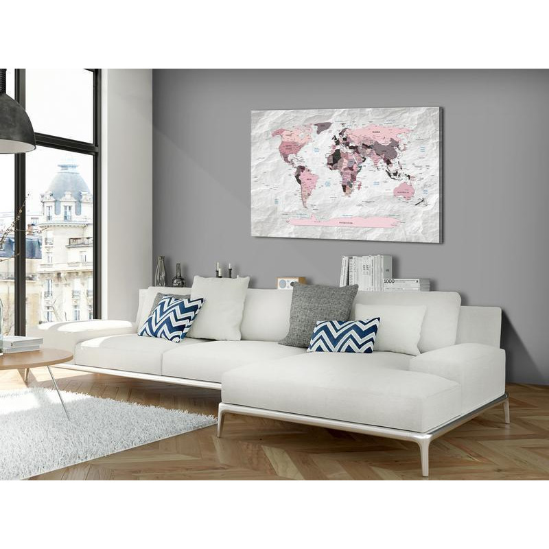 31,90 € Taulu - World Map: Pink Continents