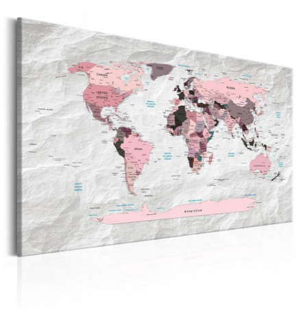 Paveikslas - World Map: Pink Continents
