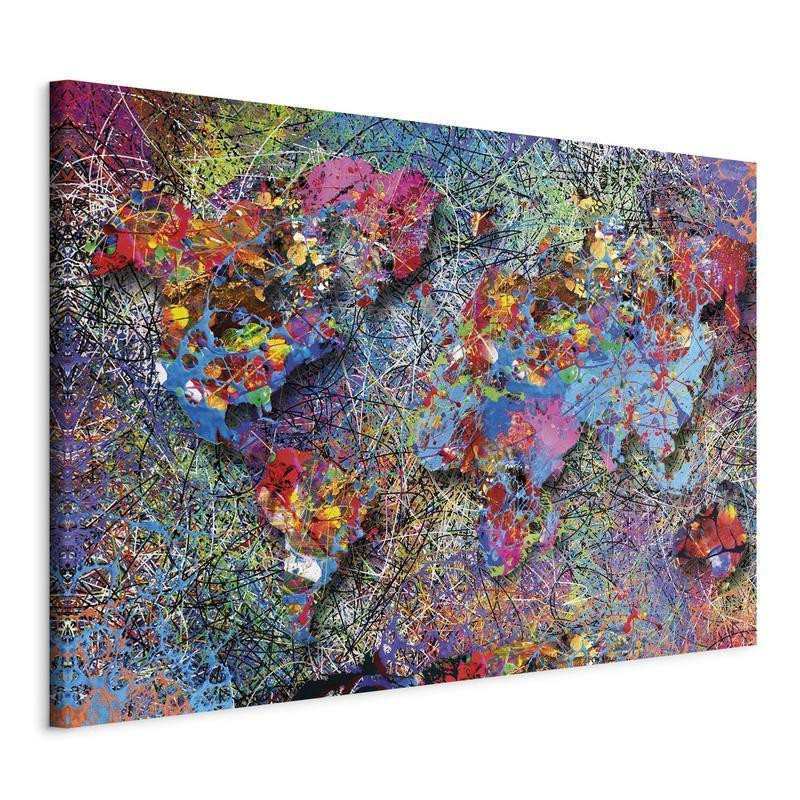 31,90 € Canvas Print - Map: Jackson Pollock inspiration