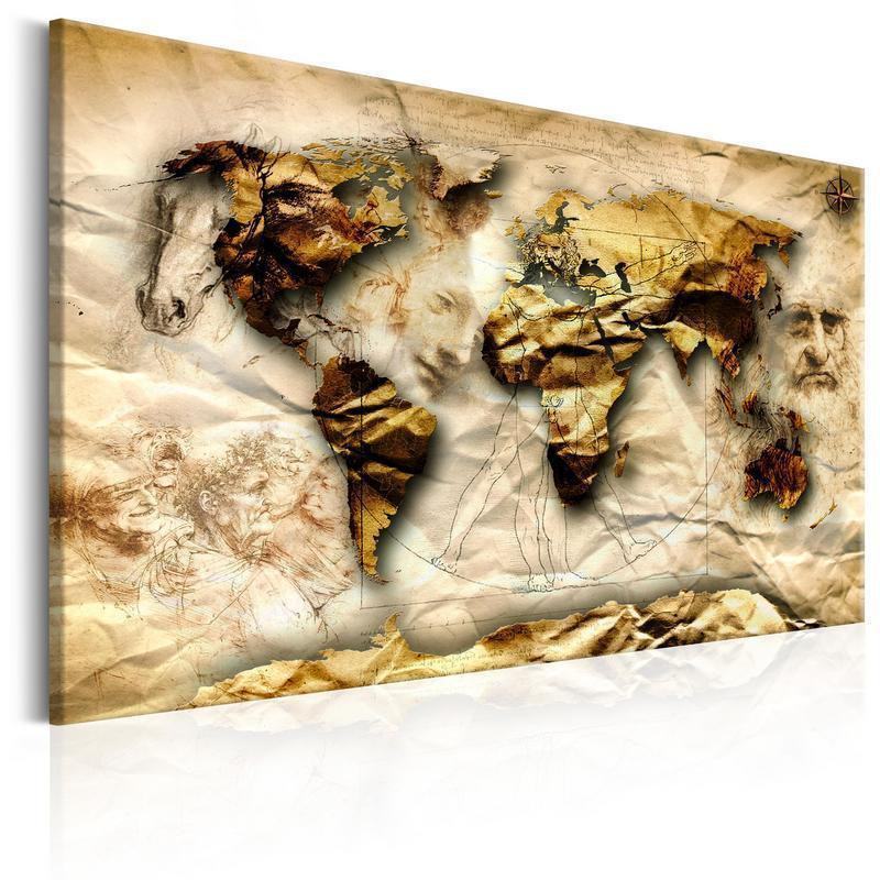 31,90 € Canvas Print - Map: Leonardo da Vinci inspiration