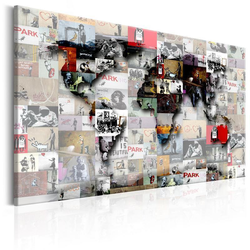 31,90 € Canvas Print - Map: Banksy inspiration