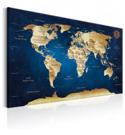 Canvas Print - World Map: The Dark Blue Depths