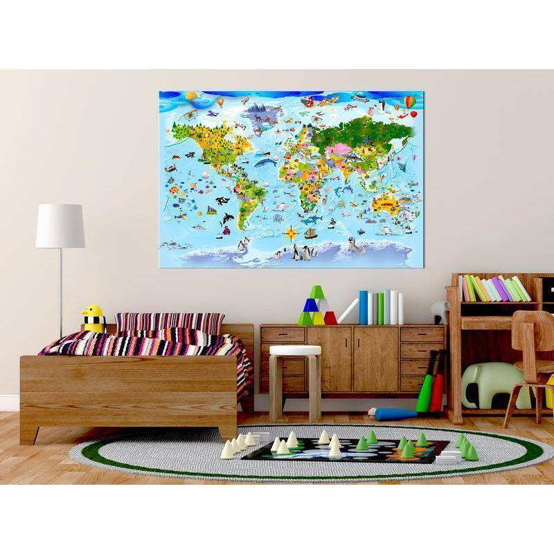 31,90 € Canvas Print - Childrens Map: Colourful Travels