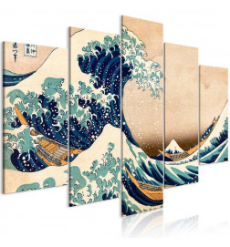 Canvas Print - The Great Wave off Kanagawa (5 Parts) Wide