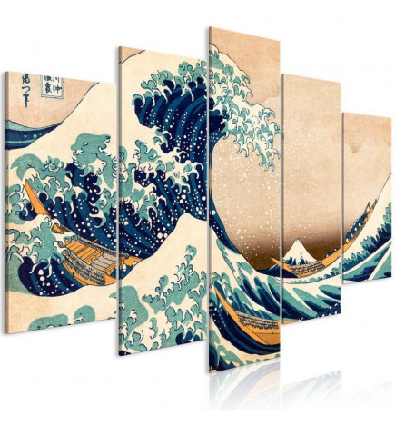 Slika - The Great Wave off Kanagawa (5 Parts) Wide