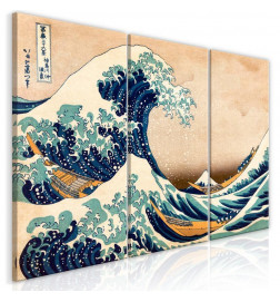 Schilderij - The Great Wave off Kanagawa (3 Parts)