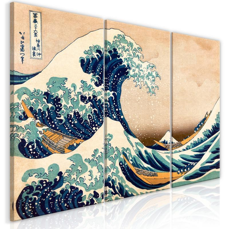 61,90 € Schilderij - The Great Wave off Kanagawa (3 Parts)