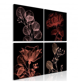 Cuadro - Glowing Flowers (4 Parts)