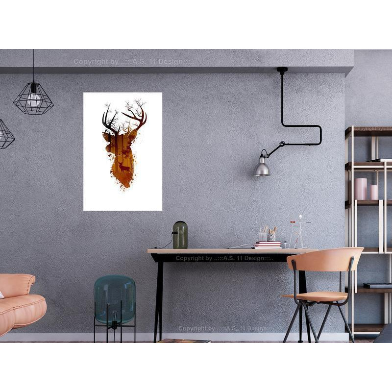 31,90 € Canvas Print - Deer in the Morning (1 Part) Vertical