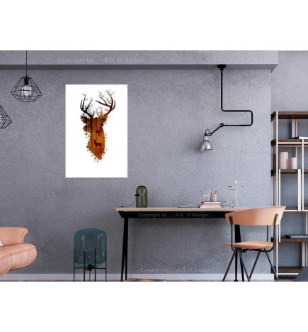 31,90 € Canvas Print - Deer in the Morning (1 Part) Vertical