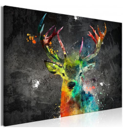Schilderij - Rainbow Deer (1 Part) Wide
