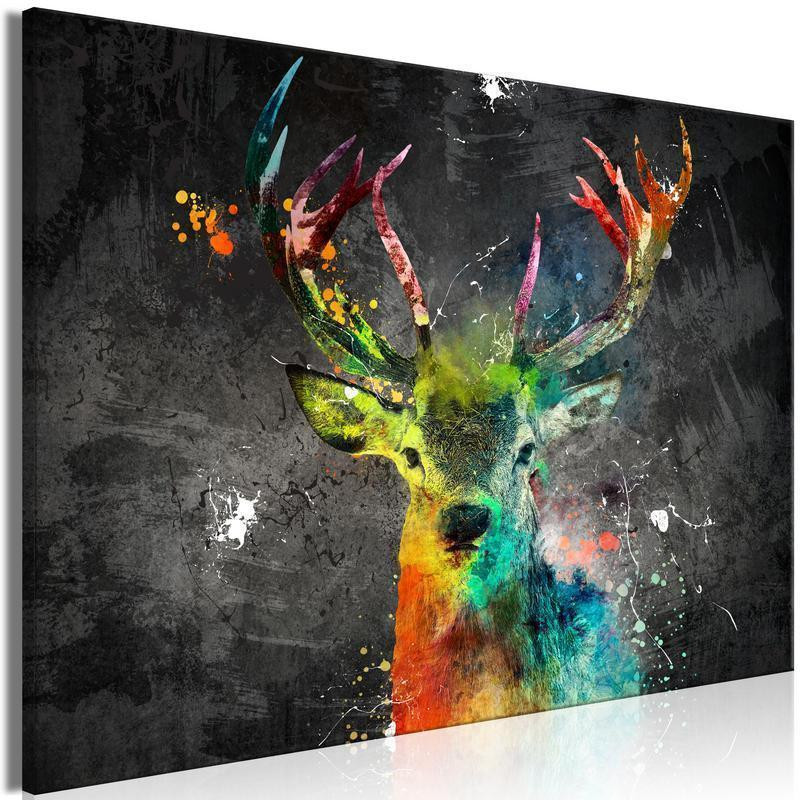 31,90 € Canvas Print - Rainbow Deer (1 Part) Wide