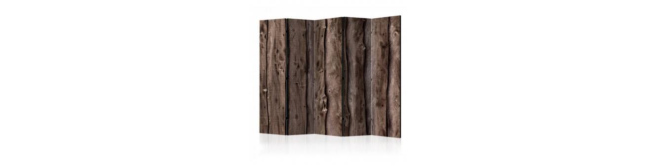 5 panneaux en bois brut