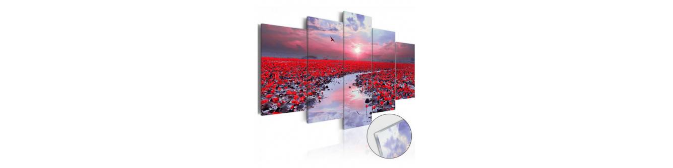 Blumengemälde mit Acrylglas.Bunt und realistisch