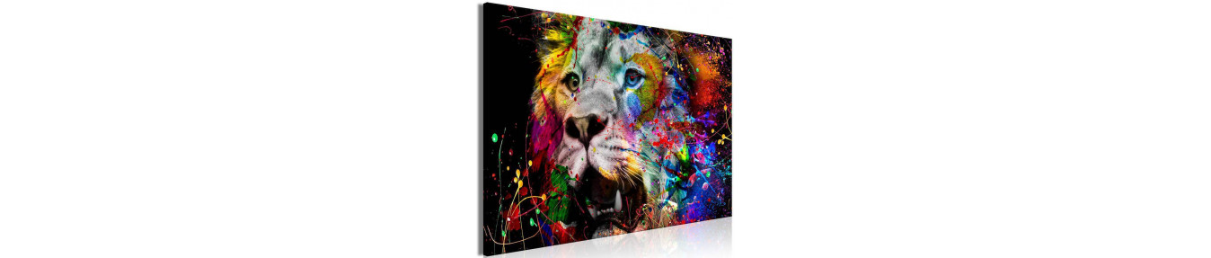 naive and colorful lions