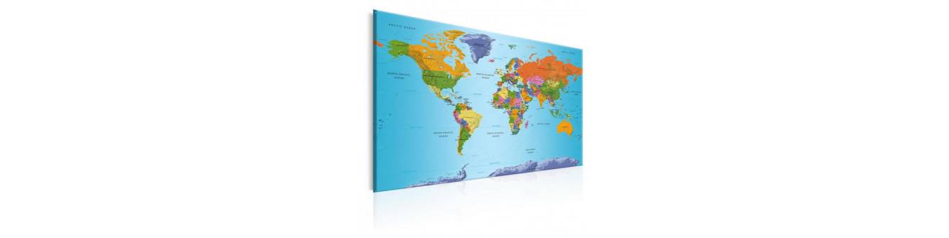 carte du monde divisée par catégorie