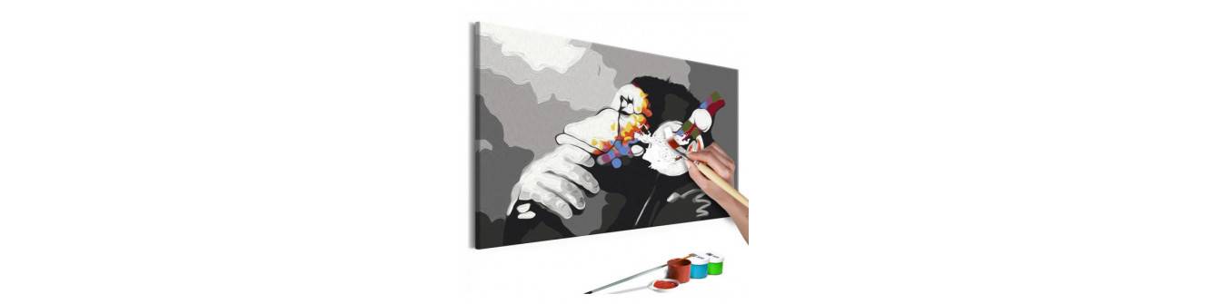 peintures DIY avec des singes. Tableaux colorés pour les enfants