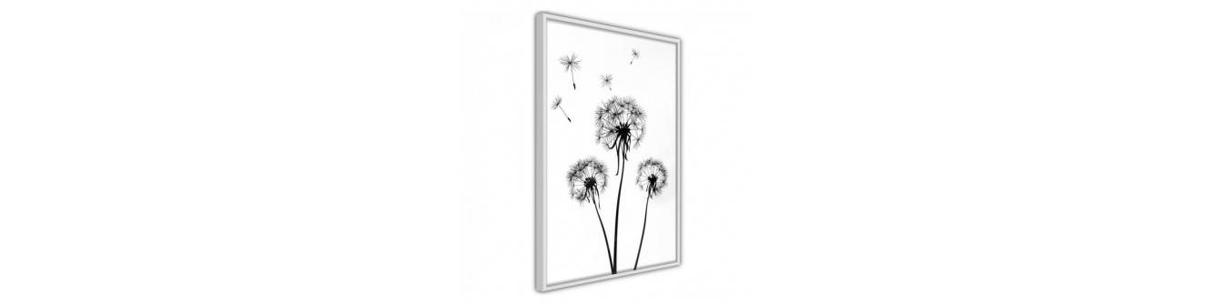 poster with dandelions - flowers