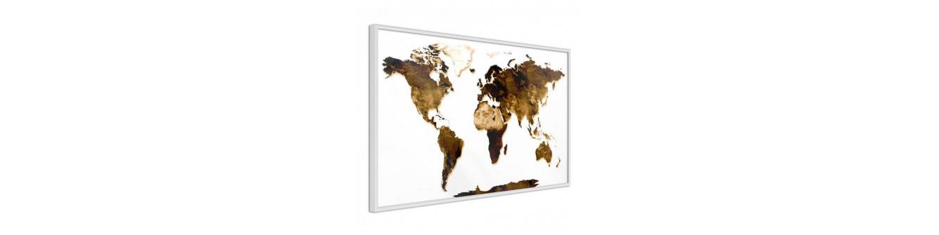 affiche avec cartes du monde