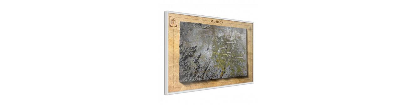 poster con la mappa di MONACO DI BAVIERA