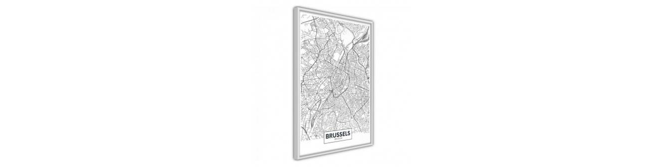cartaz com o mapa de BRUXELAS