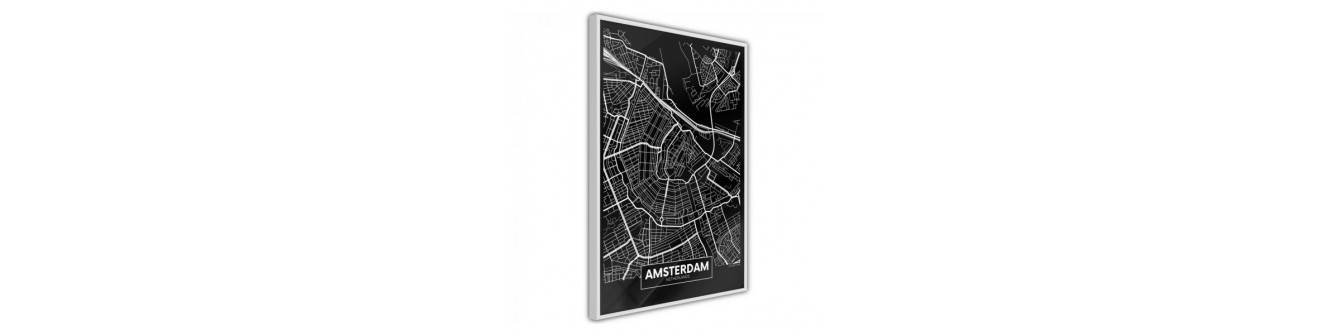 poștă cu harta Amsterdamului
