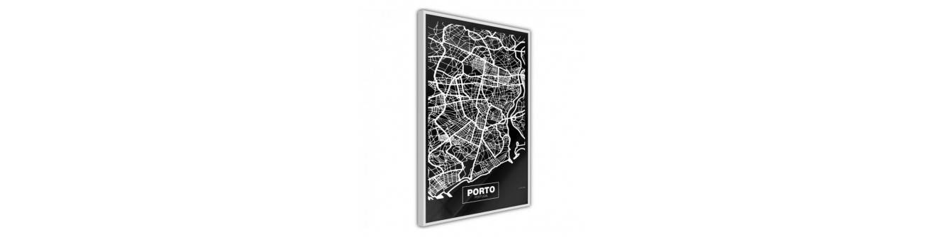 Plakat mit der Karte von PORTO