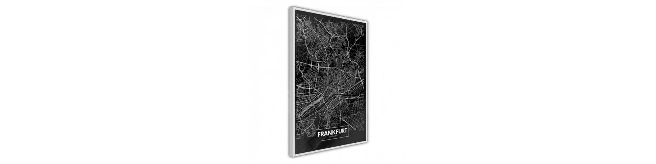 poștă cu harta lui Francoforte