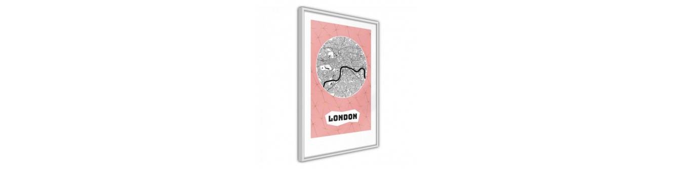 affiche avec la carte de LONDRES