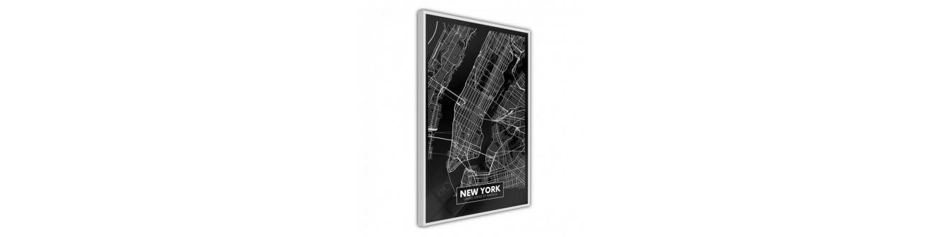 cartel con el mapa de NUEVA YORK