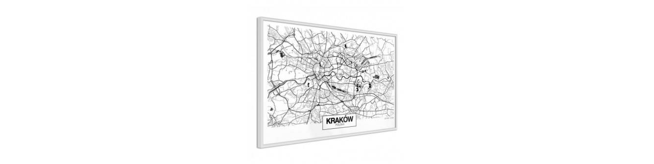 poștă cu harta Cracovia